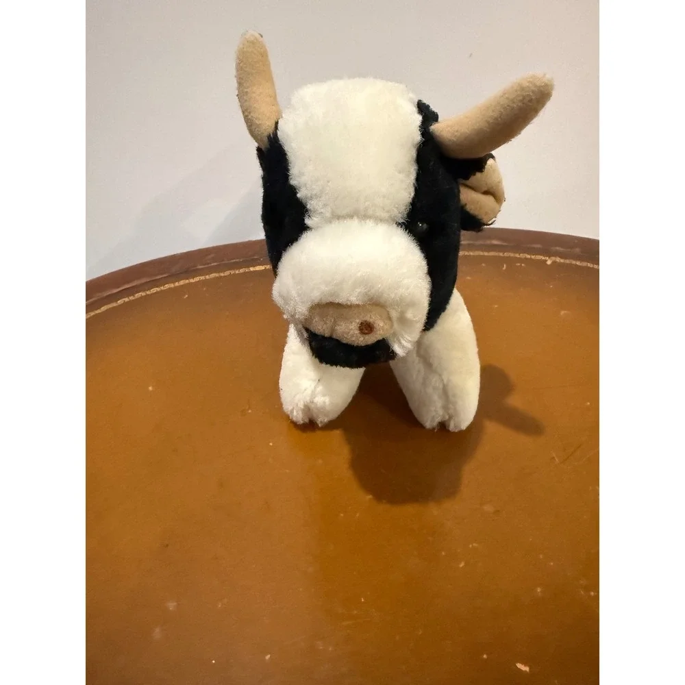 Mary Meyer Plush Bull Kids Small Black White Excellent Standing Stuffed Animal